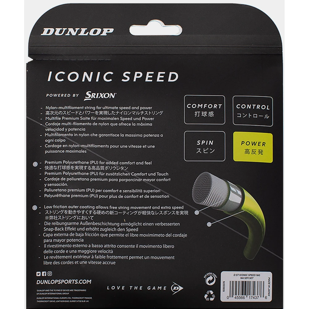 Dunlop Iconic Speed 16g Tennis String (Set) - Image 2