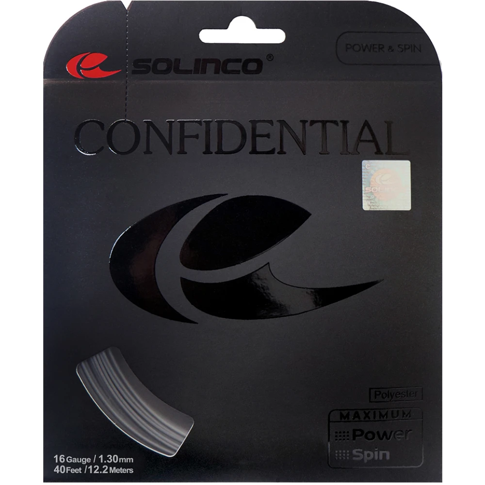 Solinco Confidential 17g Silver Tennis String (Set)