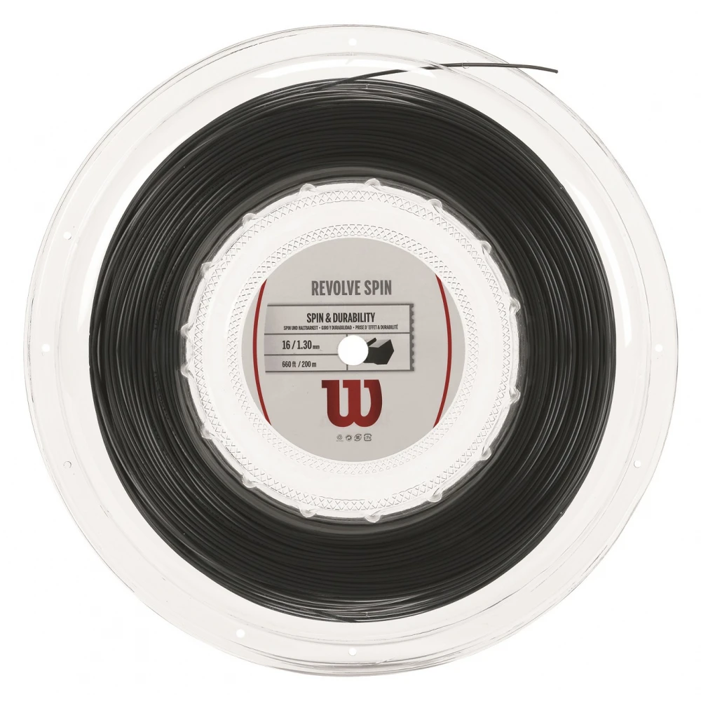 Wilson Revolve Spin 16g Black Tennis String (Reel)
